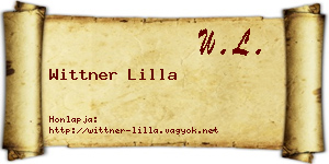 Wittner Lilla névjegykártya